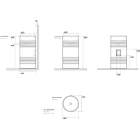 Kerasan BARREL keramické umývadlo na postavenie k stene 42x90x42cm, čierna mat 474331