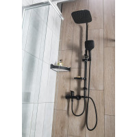 Aqualine KERA sprchový stĺp s napojením na batériu, čierna mat SL435