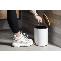 Aqualine BAMBUS odpadkový kôš okrúhly 3l, biela BI006