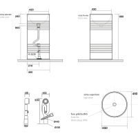 Kerasan BARREL keramické umývadlo voľne stojace, 42x90x42cm, čierna mat 4742K31