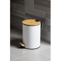 Aqualine BAMBUS odpadkový kôš okrúhly 3l, biela BI006