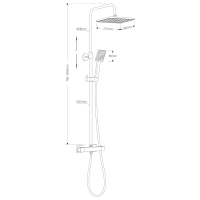 Aqualine TALIA sprchový stĺp s termostatickou batériou, chróm SL440