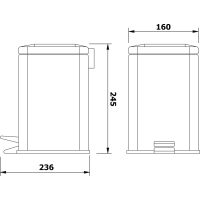 Aqualine SIMPLE LINE odpadkový kôš hranatý 3l, nerez lesk GAQ003