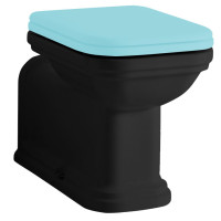 Kerasan WALDORF WC misa stojaca, 37x65cm, spodný/zadný odpad, čierna mat 411631