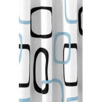 Aqualine Sprchový záves 180x200cm, polyester, biela/čierna/modrá ZP004