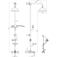 Sapho VIENNA sprchový stĺp s pákovou batériou, mydelnička, 1291mm, chróm VO138