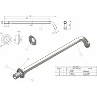 Aqualine Sprchové ramienko okrúhle, 405mm, chróm T04