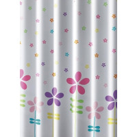 Aqualine Sprchový záves 180x180cm, polyester, kvetovaný farebný ZV025
