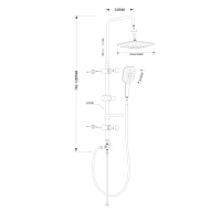 Aqualine KERA sprchový stĺp s napojením na batériu, chróm SL430