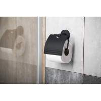 Aqualine SAMBA držiak toaletného papiera s krytom, čierna SB207