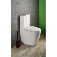 Sapho TURKU RIMLESS WC kombi zvýšený sedák, spodný/zadný odpad, biela PC104WR