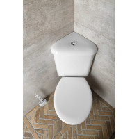 Aqualine CLIFTON rohové WC kombi, dvojtlačítko 3/6l, zadný/spodný odpad, biela FS1PK