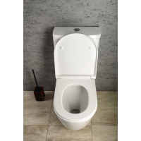 Sapho TURKU RIMLESS WC kombi zvýšený sedák, spodný/zadný odpad, biela PC104WR