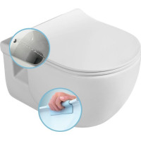 Sapho BRILLA CLEANWASH závesná WC misa s bidetovou sprškou, Rimless, 36, 5x53cm, biela 100612