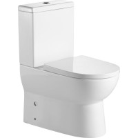Aqualine JALTA WC kombi, Rimless, spodný/zadný odpad, biela PB103RW