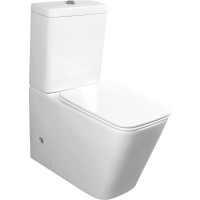Sapho PORTO RIMLESS WC kombi, spodný/zadný odpad, biela PC102WR