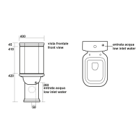 Kerasan WALDORF WC kombi misa 40x68cm, spodný/zadný odpad, biela 411701