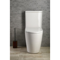 Sapho TURKU RIMLESS WC kombi zvýšený sedák, spodný/zadný odpad, biela PC104WR