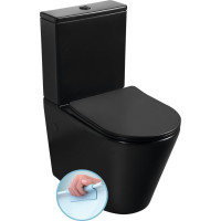 Sapho PACO RIMLESS WC kombi misa s nádržkou, spodný/zadný odpad, čierna mat PC1012WRB