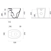 GSI MODO WC misa stojaca, Swirlflush, 37x52cm, spodný/zadný odpad, biela dual-mat 981009