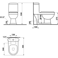 Aqualine PETIT WC kombi detské, zadný/spodný odpad, biela PT520