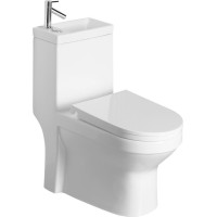 Aqualine HYGIE WC kombi s umývadlom, zadný/spodný odpad, biela PB104W