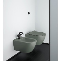 GSI PURA závesná WC misa, Swirlflush, 36x55cm, agáve dual-mat 881504