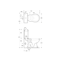 Kerasan RETRO nádržka k WC kombi, čierna mat 108131