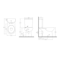 Sapho KAIRO WC kombi, zadný odpad, biela PC105