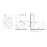 Sapho KAIRO CLEANWASH WC kombi s bidet. spŕškou, zadný odpad, biela PC106