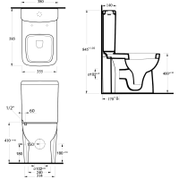 Ege Vitrifiye TYANA SHORT WC kombi splach. mech., zadný odpad, biela 72200EW