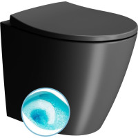 GSI MODO WC misa stojaca, Swirlflush, 37x52cm, spodný/zadný odpad, čierna dual-mat 981026