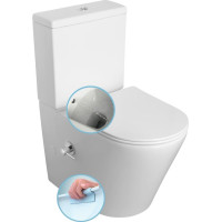 Sapho PACO CLEANWASH WC kombi, integrovaná batéria a bidet. spŕška, spodný/zadný odpad, biela PC1012RX