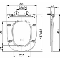 Sapho BELLO sedátko pre WC kombi, SLIM, Soft Close, biela PCS103