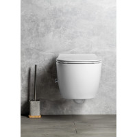 Isvea SENTIMENTI CLEANWASH závesná WC misa, Rimless, integrovaný ventil a bidet. spŕška, 36x51cm, biela 10ARS1010