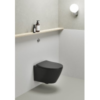 GSI MODO závesná WC misa, Swirlflush, 37x52cm, čierna dual-mat 981626