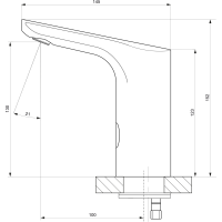 Sapho Senzorová stojanková batéria 24V DC, chróm PS781