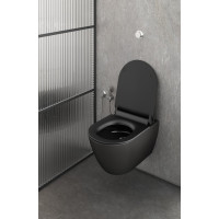 GSI PURA závesná WC misa, Swirlflush, 36x55cm, čierna dual-mat 881526