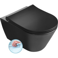 Sapho AVVA závesná WC misa, Rimless, 35, 5x53cm, čierna mat 100314-110