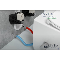 Isvea INFINITY CLEANWASH závesná WC misa Rimless, integrovaná batéria a bidet. spŕška, 36, 5x53cm, biela 10NFS1005I