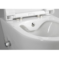 Sapho AVVA CLEANWASH závesná WC misa, Rimless, integrovaná batéria a bidet. spŕška, 35, 5x53cm, biela 100315