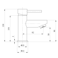 Sapho SMALL stojanková umývadlová batéria bez výpuste, 130mm, chróm SM09