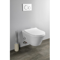 Sapho AVVA CLEANWASH závesná WC misa, Rimless, integrovaná batéria a bidet. spŕška, 35, 5x53cm, biela 100315