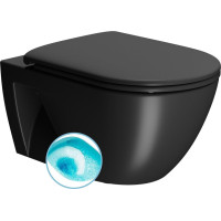 GSI PURA ECO závesná WC misa, Swirlflush, 36x55cm, čierna dual-mat 880726