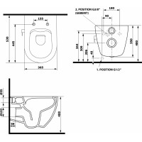 Isvea INFINITY CLEANWASH závesná WC misa Rimless, integrovaný ventil a bidet. spŕška, 36, 5x53cm, biela 10NFS1001I