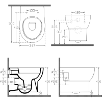 Isvea ABSOLUTE závesná WC misa, Rimless, 35x50cm, biela 10AB02002