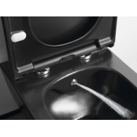 Sapho AVVA CLEANWASH závesná WC misa, Rimless, s bidetovou sprškou, 35, 5x53cm, čierna mat 100312-110