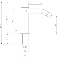 Sapho SMALL stojankový umývadlový ventil, 145mm, chróm SM24