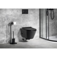 Sapho AVVA CLEANWASH závesná WC misa, Rimless, integrovaná batéria a bidet. spŕška, 35, 5x53cm, čierna mat 100315-110