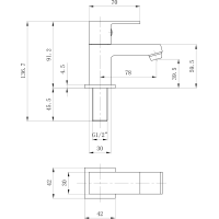 Sapho SMALL stojankový umývadlový ventil, 92mm, chróm SM25